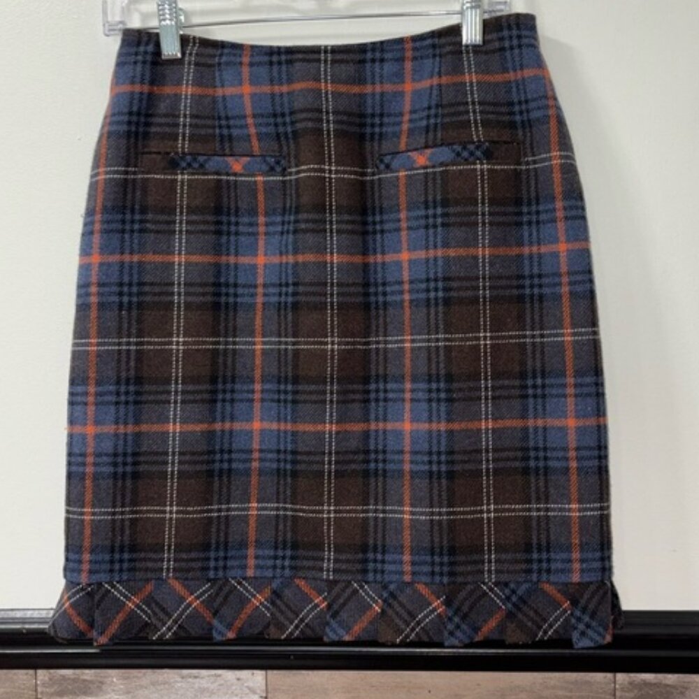 Pencil Skirt in Brown and Blue Size 6